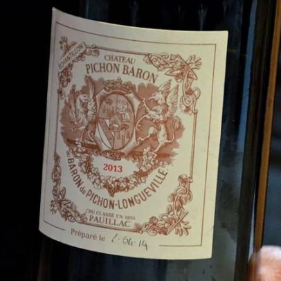 Pichon Baron Bordeaux 2013 caiu 17%