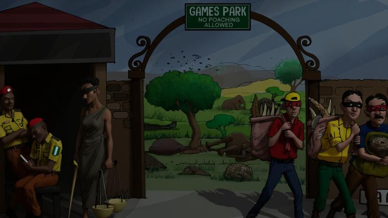 Illustration of poachers raid on reserves