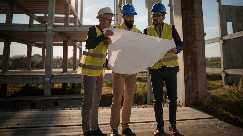Número de contratados atingiu 263,4 mil em outubro; é o dado mais recente disponível. Na foto, de um banco de imagens frias, engenheiros analisam obra