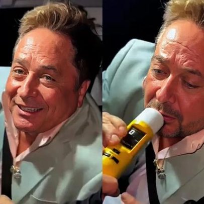 Leonardo canta para policial ao zerar teste do bafômetro