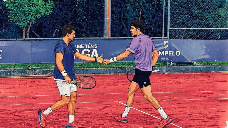 Marcelo Demoliner e Orlando Luz (Foto: Federação Portuguesa de Tênis)