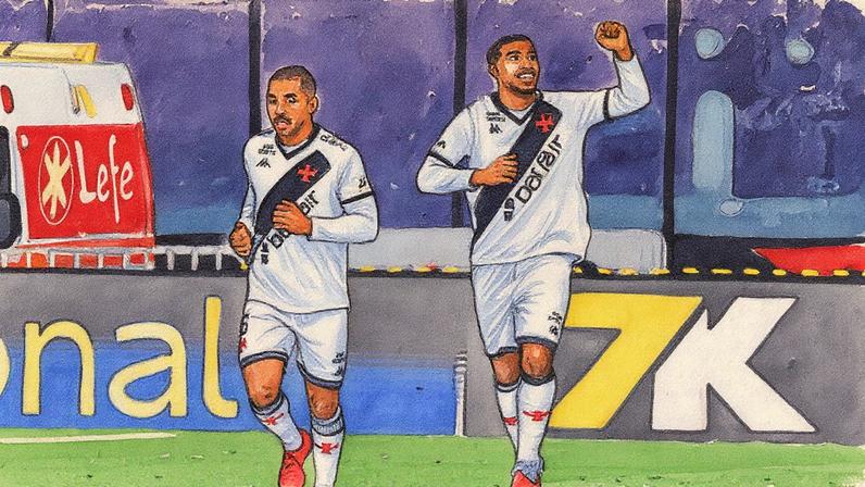 Paulo Henrique e Rayan comemoram gol do Vasco contra o Cruzeiro (Foto: Thiago Ribeiro/AGIF)