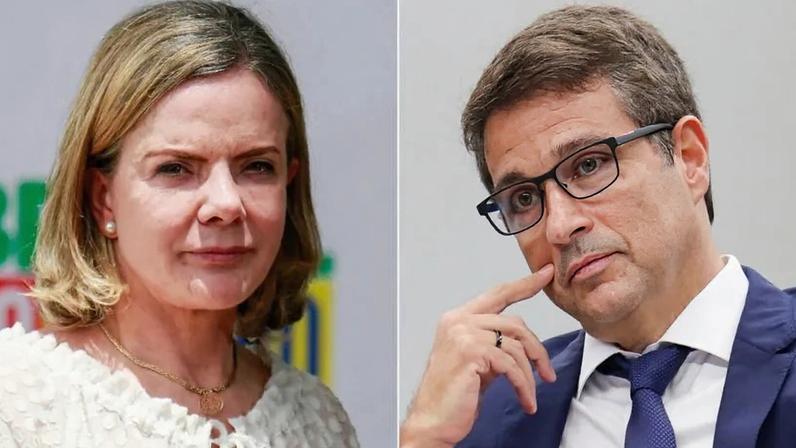 A deputada Gleisi Hoffmann disse que o presidente do BC, Roberto Campos Neto, "sabota a economia" por ter "comportamento irresponsável e arrogante"
