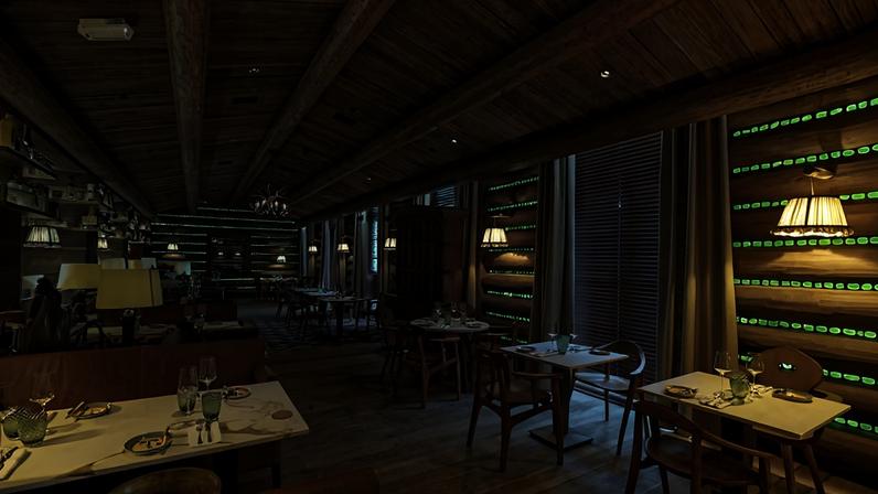 Salão do restaurante Blaise, no hotel Rosewood