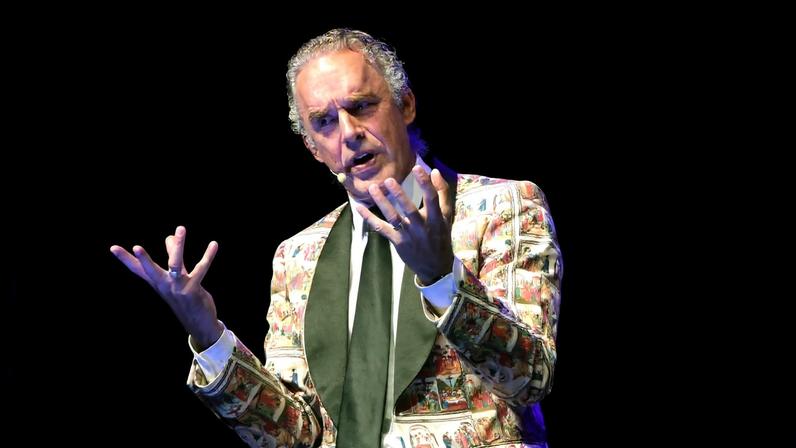 O psicólogo canadense Jordan Peterson durante palestra em São Paulo