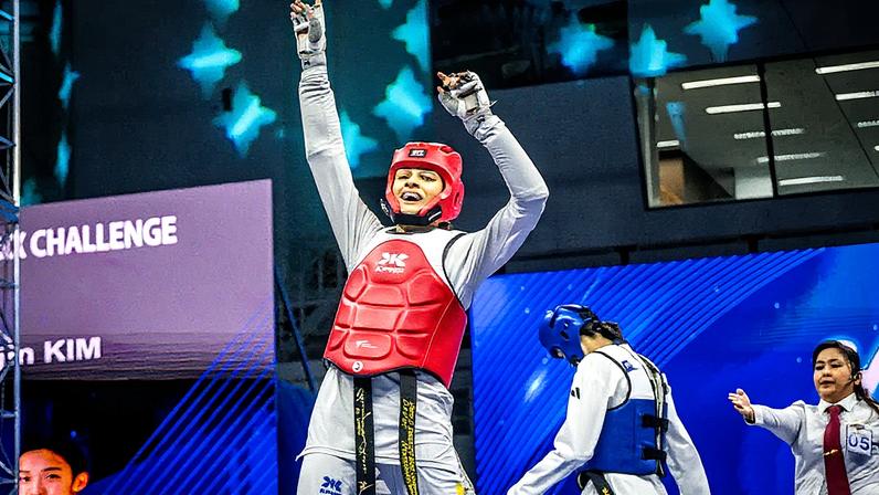 Maria Clara Pacheco conquistou dois ouros em Grand Prix em 2025 (Foto: World Taekwondo)