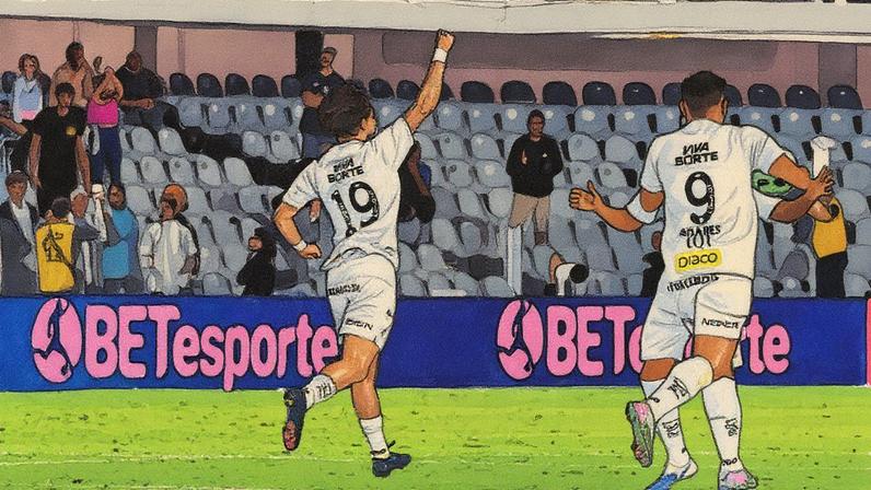 Lautaro Díaz marcou o segundo gol com a camisa do Santos. (Foto: Jota Erre/AGIF)