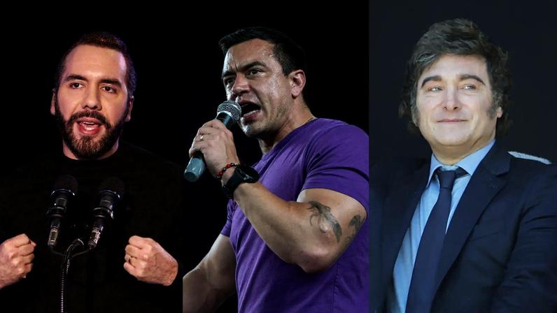 O que virá depois de Bukele, Noboa e Milei? Eles representam um novo futuro ou são meros ocupantes do cargo presidencial por alguns anos? (Foto: Rodrigo Sura/Mauricio Torres/Juan Ignacio Roncoroni/EFE)