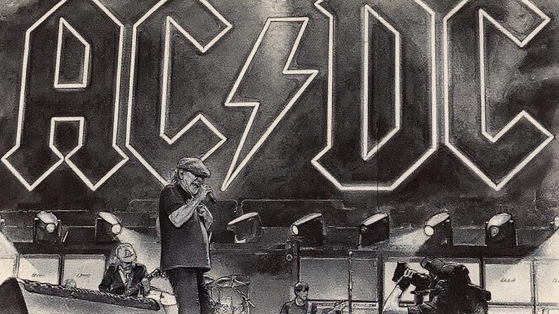 Brian Johnson of the band AC/DC performs during the kick off of the "Power Up" North America Tour