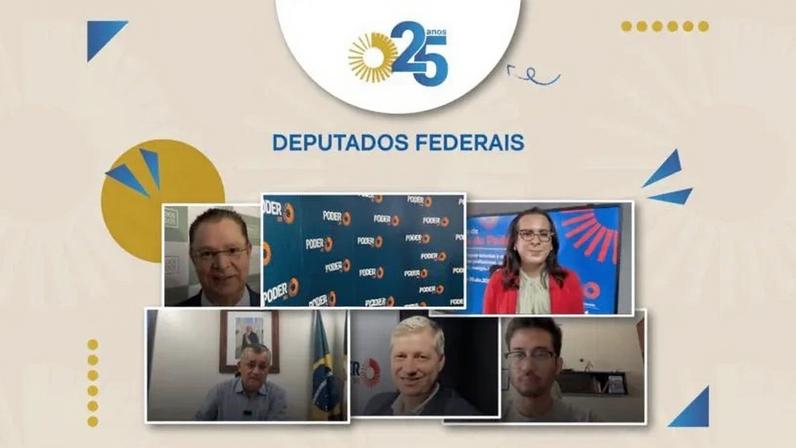 Deputados federais participaram da campanha de 25 anos do Poder360; na imagem, de cima para baixo, da esq. para dir.: o líder do PL na Câmara, Sóstenes Cavalcante (PL-RJ); o presidente da Câmara, Hugo Motta (Republicanos-PB); Duda Salabert (PDT-MG); o líder do governo na Câmara, José Guimarães (PT-CE); Marcel van Hattem (Novo-RS); e Kim Kataguiri (União Brasil-SP)