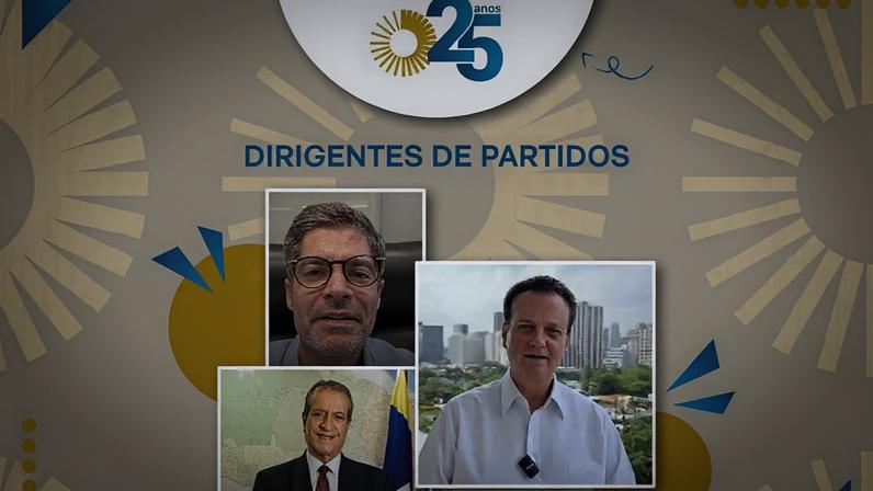 Da esq. para dir.: Participaram da campanha dos 25 anos do Poder360 políticos como Valdemar Costa Neto, presidente nacional do PL; ACM Neto, vice-presidente nacional do União Brasil; e Gilberto Kassab, presidente nacional do PSD.