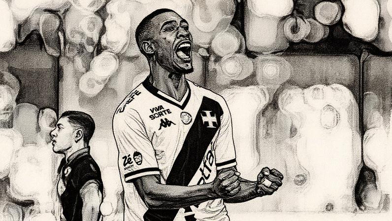 Rayan comemora gol marcado pelo Vasco (Foto: Thiago Ribeiro/AGIF)