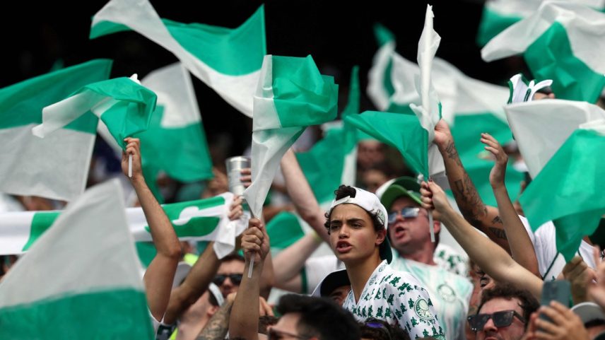 Torcida do Palmeiras no MetLife Stadium (Foto: FRANCK FIFE / AFP)