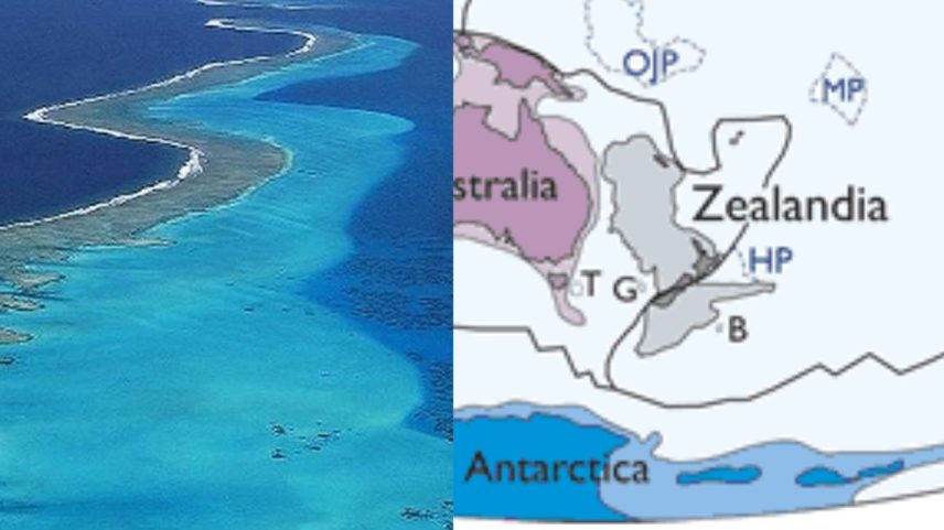 Pesquisadores descobrem 'continente perdido' na Terra (Foto: Divulgação/Nova Caledônia e Reprodução/GSA Today)