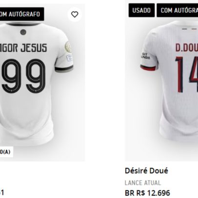 Camisas do 'grupo da morte' com PSG, Botafogo e Atlético de Madrid são leiloadas por até R$ 13 mil