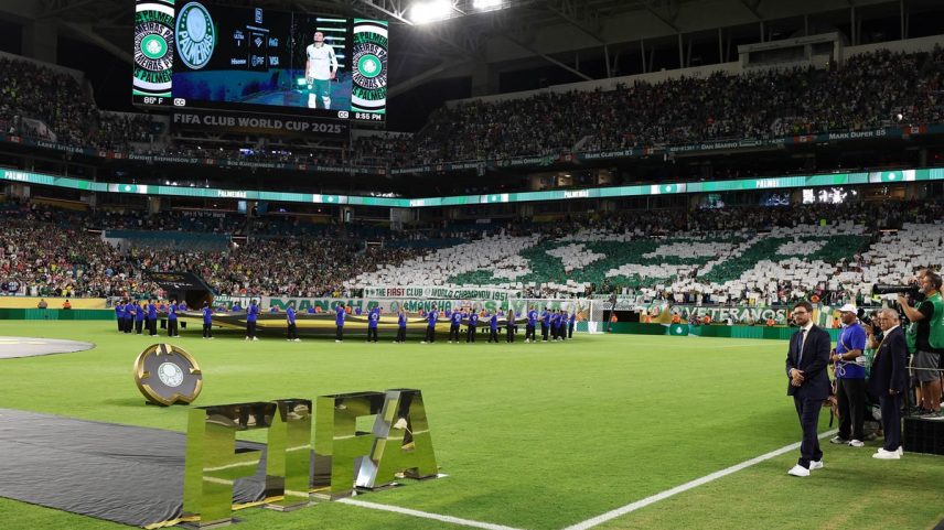 Torcida do Palmeiras no jogo contra o Inter Miami, que teve mais de 60 mil pessoas nas arquibancadas (Foto: Cesar Greco/Palmeiras)