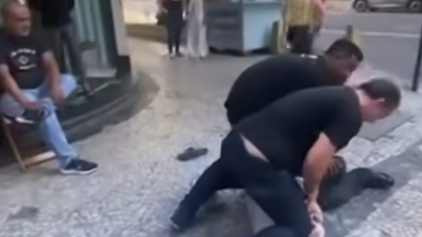 Homem é contido em Copacabana após agredir estudante menor de idade (Foto: Reprodução/Instagram)