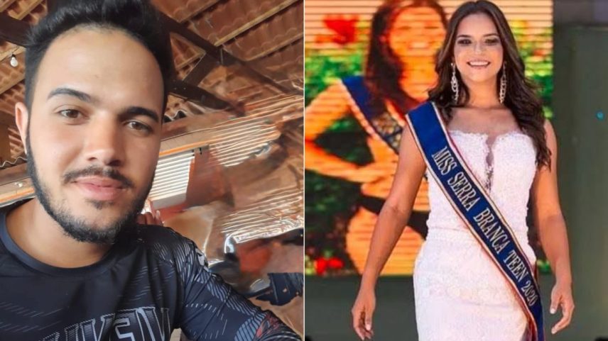 Miss Raissa Suellen Ferreira da Silva, morta aos 23 anos, e o motoboy Dhony de Assis (Foto: Reprodução)