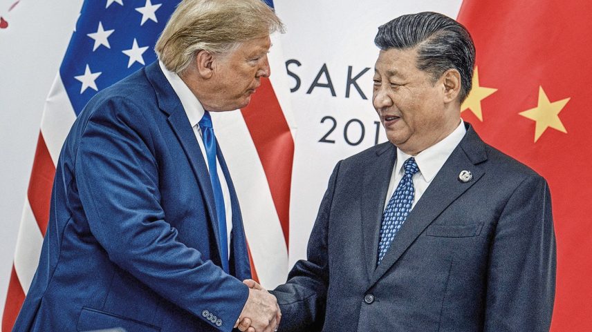 Presidentes Donald Trump e Xi Jinping durante encontro em 2019 (Foto: Brendan Smialowski/AFP/Getty Images)