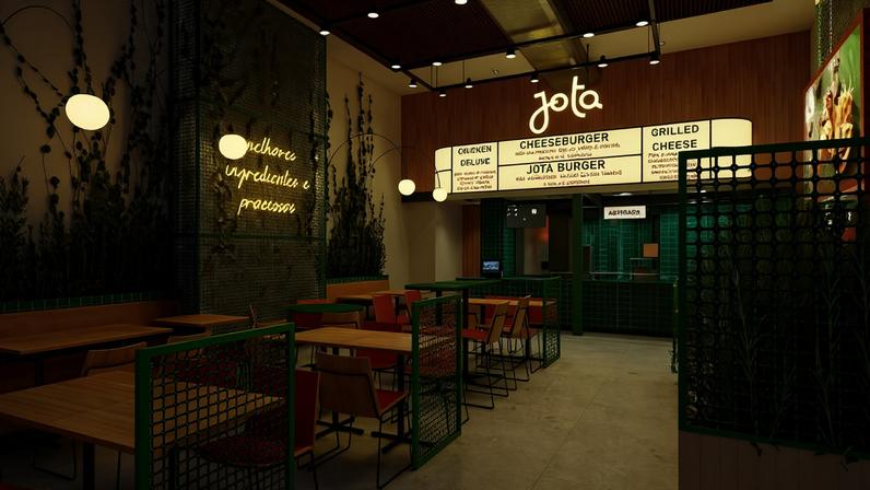 Salão da lanchonete Jota Hamburgers, na avenida Paulista