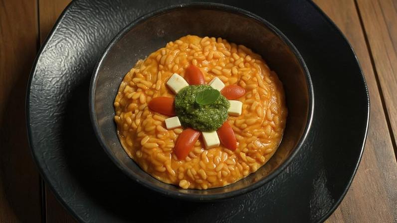 Risoto de tomate no restaurante Lemon
