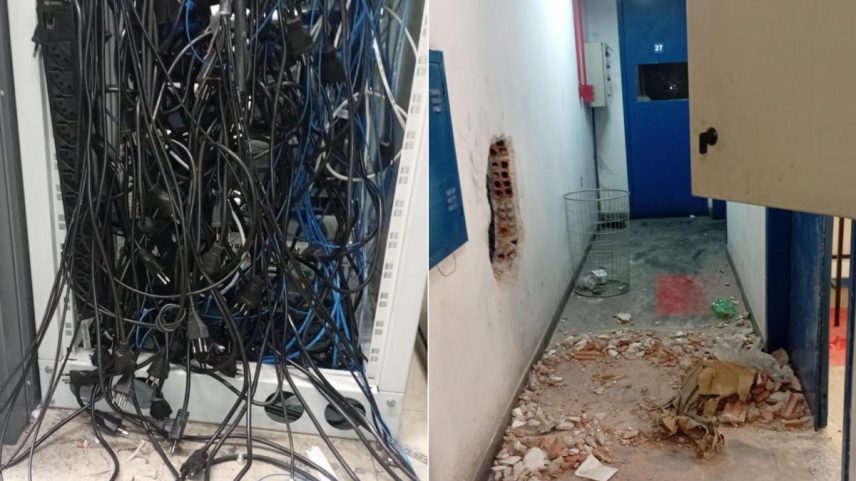 Estrutura da operadora de telefonia e internet foi totalmente destruída (Foto: Reprodução)