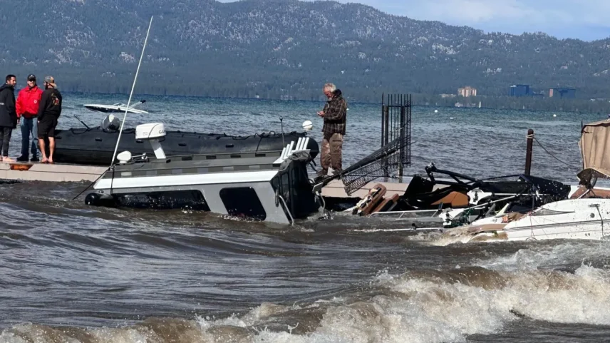 Condições no notório Lago Tahoe tornaram-se violentas e mortais em questão de minutos. (Foto: Courtesy of Gloria Brigantino)