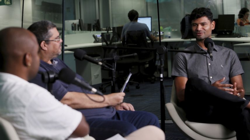 Gum, ex-zagueiro do Fluminense, em entrevista ao Toca e Passa, do GLOBO (Foto: Marcelo Theobald)