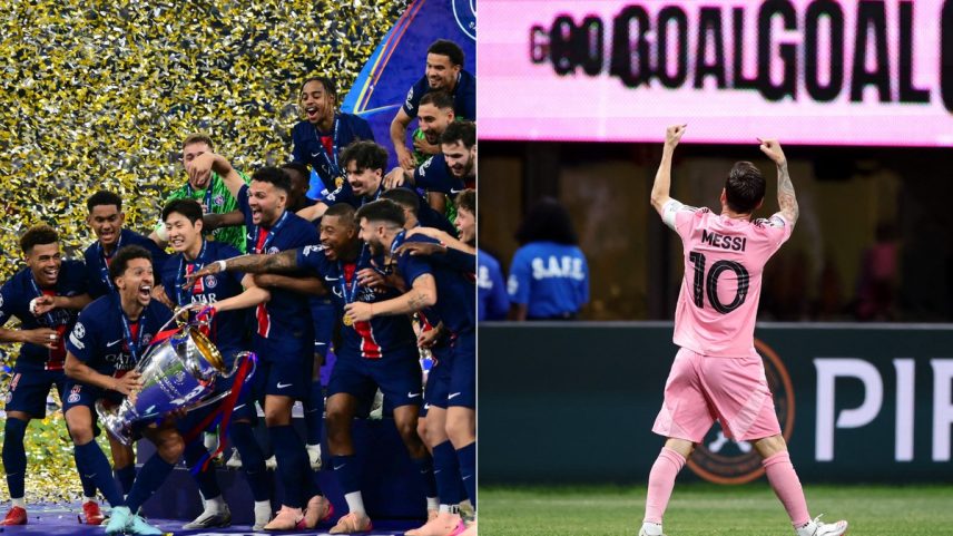 Oitavas de final do Mundial terão PSG contra Inter Miami, de Messi (Foto: Marco BERTORELLO / AFP; ALEX GRIMM / GETTY IMAGES NORTH AMERICA / Getty Images via AFP)