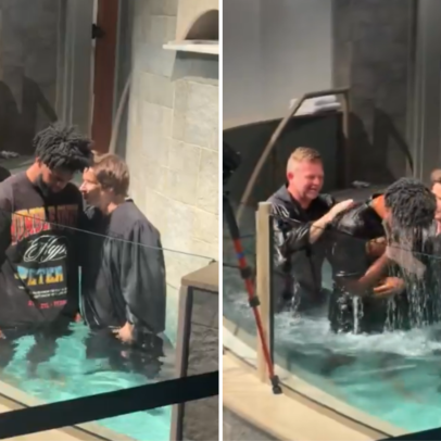 Jogador da NFL celebra batismo e agradece a Deus por novo dia