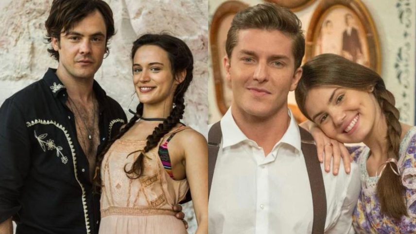 Sérgio Guizé e Bianca Bin, Klebber Toledo e Camila Queiroz: casais começaram em novelas de Walcyr Carrasco (Foto: TV Globo/Reprodução)