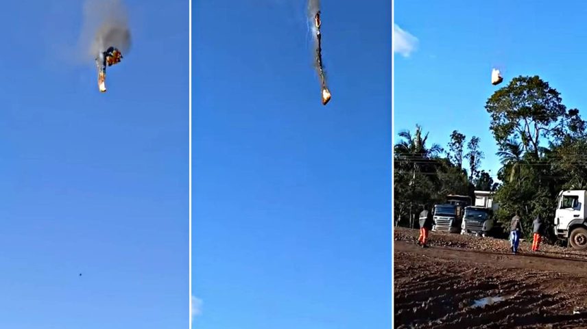 Balão que caiu em Praia Grande (SC) resultou em oito mortes (Foto: SBTNews Reprodução)