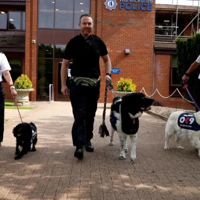 Cães ajudam a aliviar o estresse do trabalho policial em ações inovadoras