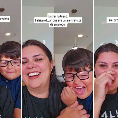 Mãe faz entrevista de emprego divertida e filho não consegue conter o riso