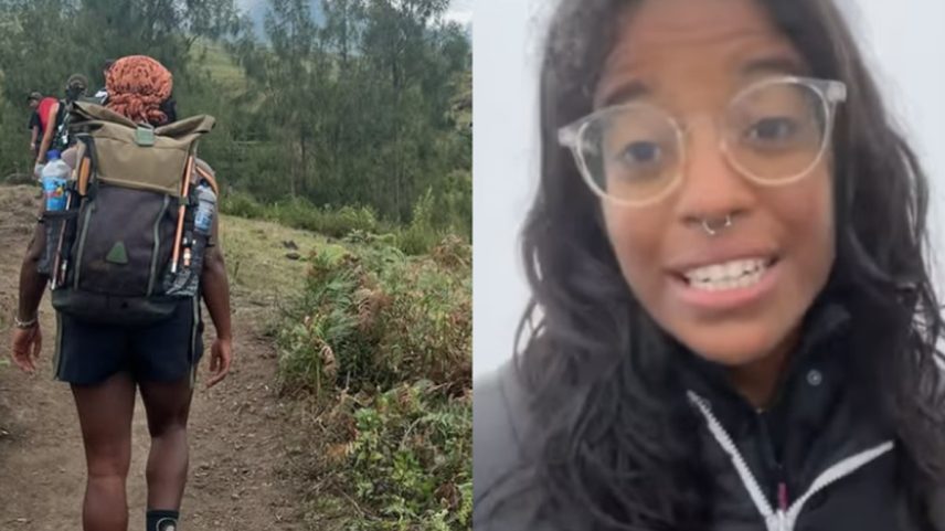 Juliana Marins durante trilha no Monte Rinjani (Foto: Instagram)