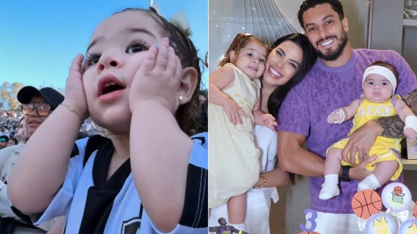 Filha de Alex Telles virou mascote da torcida do Botafogo (Foto: Reprodução/Redes sociais)