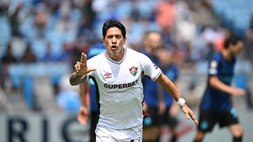 Cano comemora gol do Fluminense contra a Inter de Milão no Bank of America Stadium, em Charlotte (Foto: Paul Ellis - 30.jun.2025/AFP)