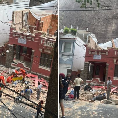 Desabamento na Urca deixa três feridos e mobiliza equipes de resgate