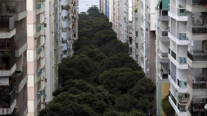 Vista aérea da alameda da Rua Santa Clara, em Copacabana (Foto: Divulgação)