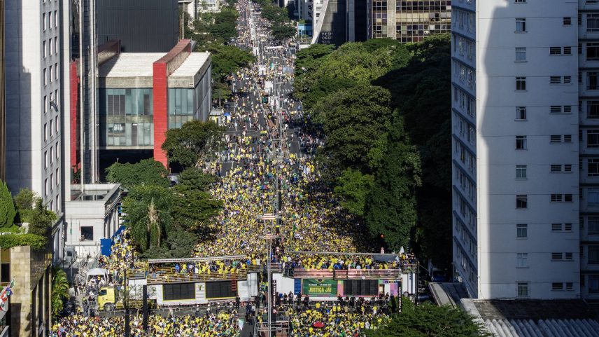 Ato de bolsonaristas neste domingo (29), em São Paulo (Foto: Eduardo Knapp/Folhapress)