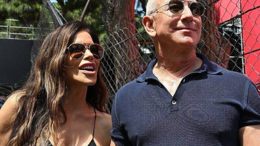 Jeff Bezos e Lauren Sanchez em GP de Mônaco na França (Foto: Getty Images)