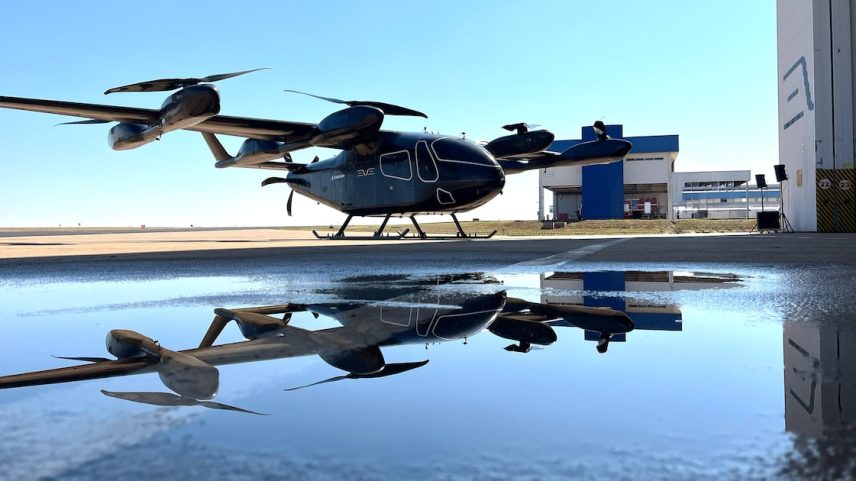 Protótipo de aeronave elétrica de pouso e decolagem vertical (eVTOL), ou "carro voador", da Eve Air Mobility (Foto: Divulgação/Eve Air Mobility)