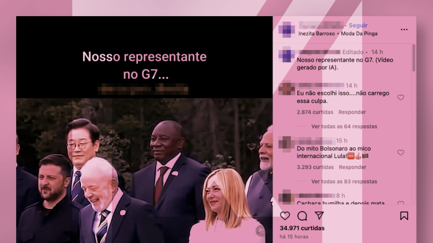 Lula não estava bêbado no G7, vídeo foi alterado por IA (Foto: Projeto Comprova)
