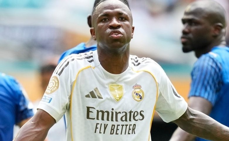 Vinícius Júnior durante jogo entre Real Madrid e Al-Hilal no Mundial de Clubes (Foto: NurPhoto/NurPhoto via Getty Images)