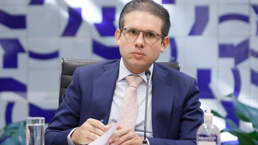 Presidente da Câmara, Hugo Motta (Republicanos-PB), em reunião com o colégio de líderes (Foto: Marina Ramos / Câmara dos Deputados)