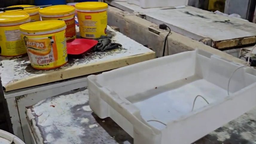 Polícia Civil fecha fábrica de salgados clandestina em Rocha Miranda, Zona Norte do Rio (Foto: Reprodução)