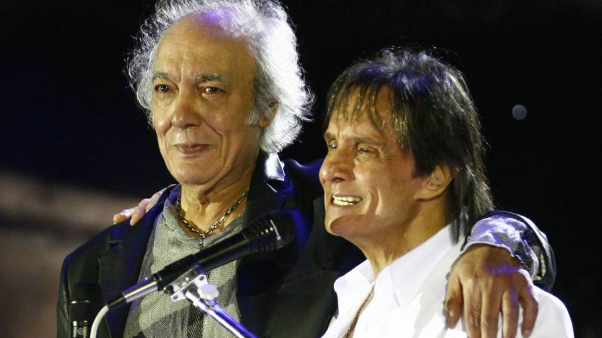 Roberto Carlos e Erasmo Carlos no especial de fim de ano da Globo, em 2013 (Foto: João Cotta/TV Globo)