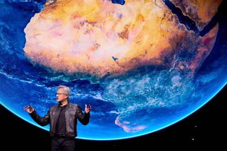 Huang anunciou um plano de construir na Europa a primeira nuvem de IA industrial do mundo (Foto: VivaTech)