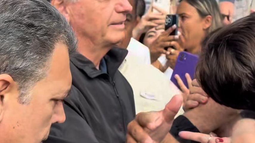 Bolsonaro no Frigorifico Goiás (Foto: Divulgação)