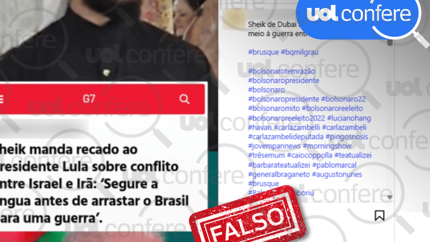 Posts compartilham peça de humor sobre Lula como se fosse notícia real (Foto: Arte/UOL sobre Reprodução/Instagram)